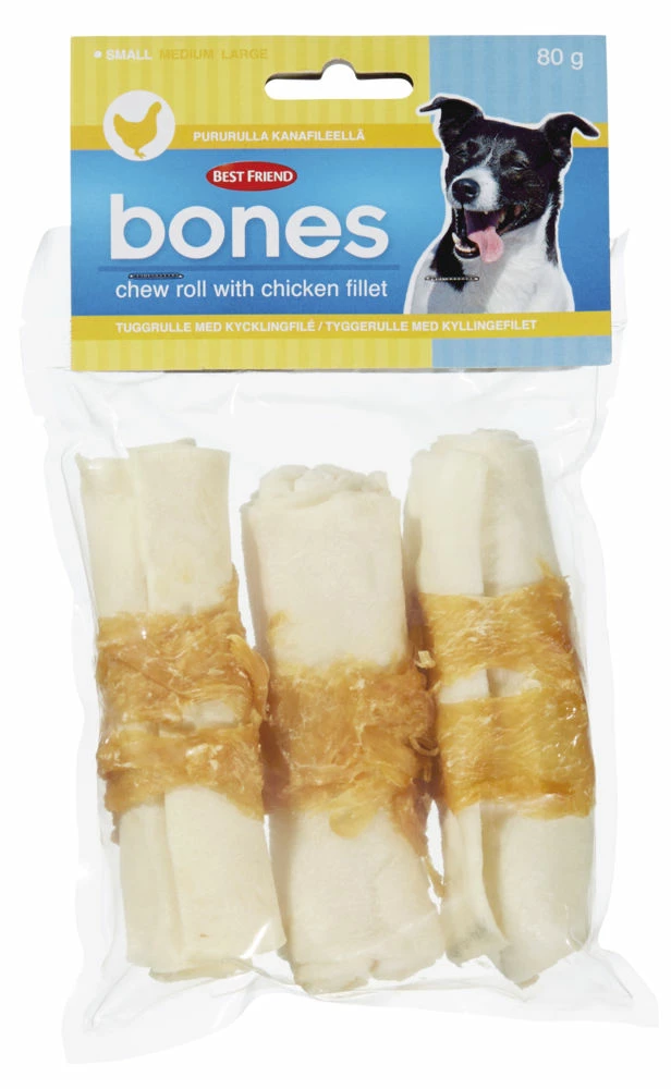Best Friend Bones Tyggeben Kylling 10cm 3stk 3 Best Friend Bones Tyggeben Kylling 10cm 3stk