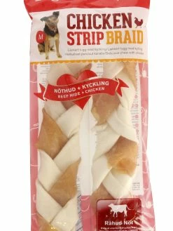 Dog Man Chicken Strip Braid M 2pk