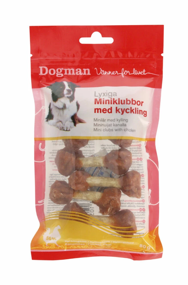 Dog Man Miniklubber Med Kylling 80g