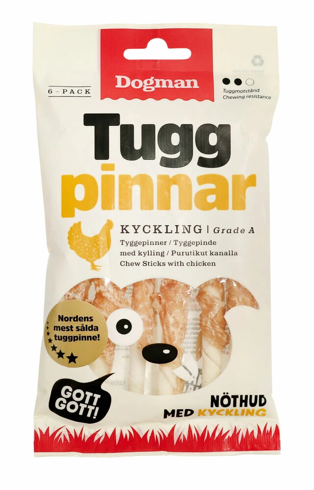 Dog Man Tyggepinner Kylling 6pk 3 Dog Man Tyggepinner Kylling 6pk