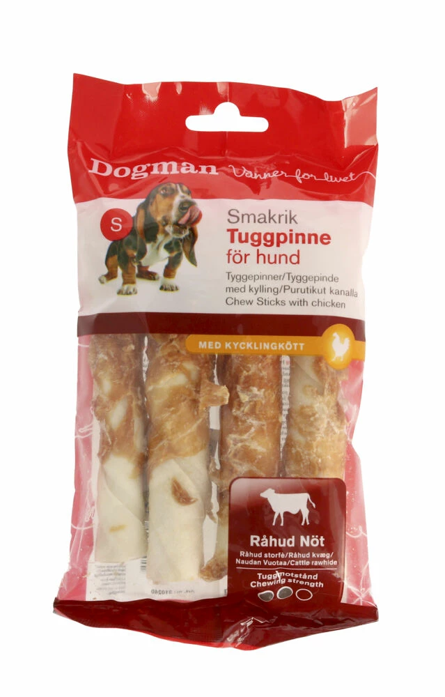 Dog Man Tyggepinner Med Kylling 4pk 3 Dog Man Tyggepinner Med Kylling 4pk