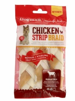 Dog Man Chicken Strip Braid 3pk
